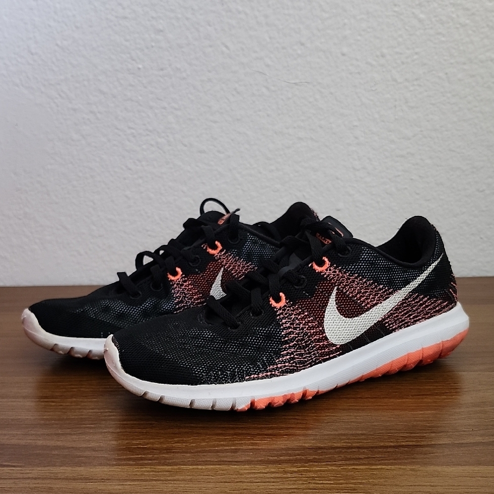Nike Flex Fury 2 Running Shoes Black White Pink Women’s Size 5.5
